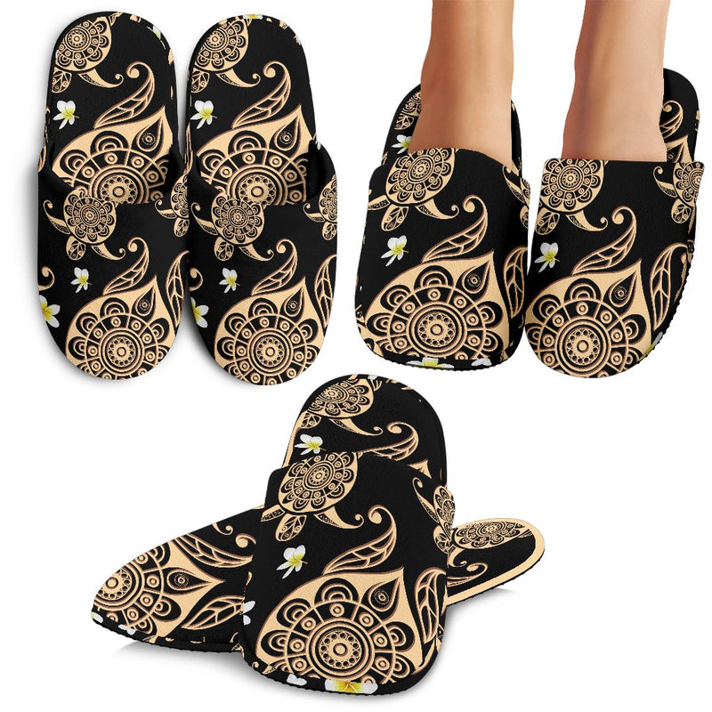 Turtle Polynesian Tribal Hawaiian Slippers