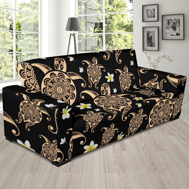 Turtle Polynesian Tribal Hawaiian Sofa Slipcover-JORJUNE.COM