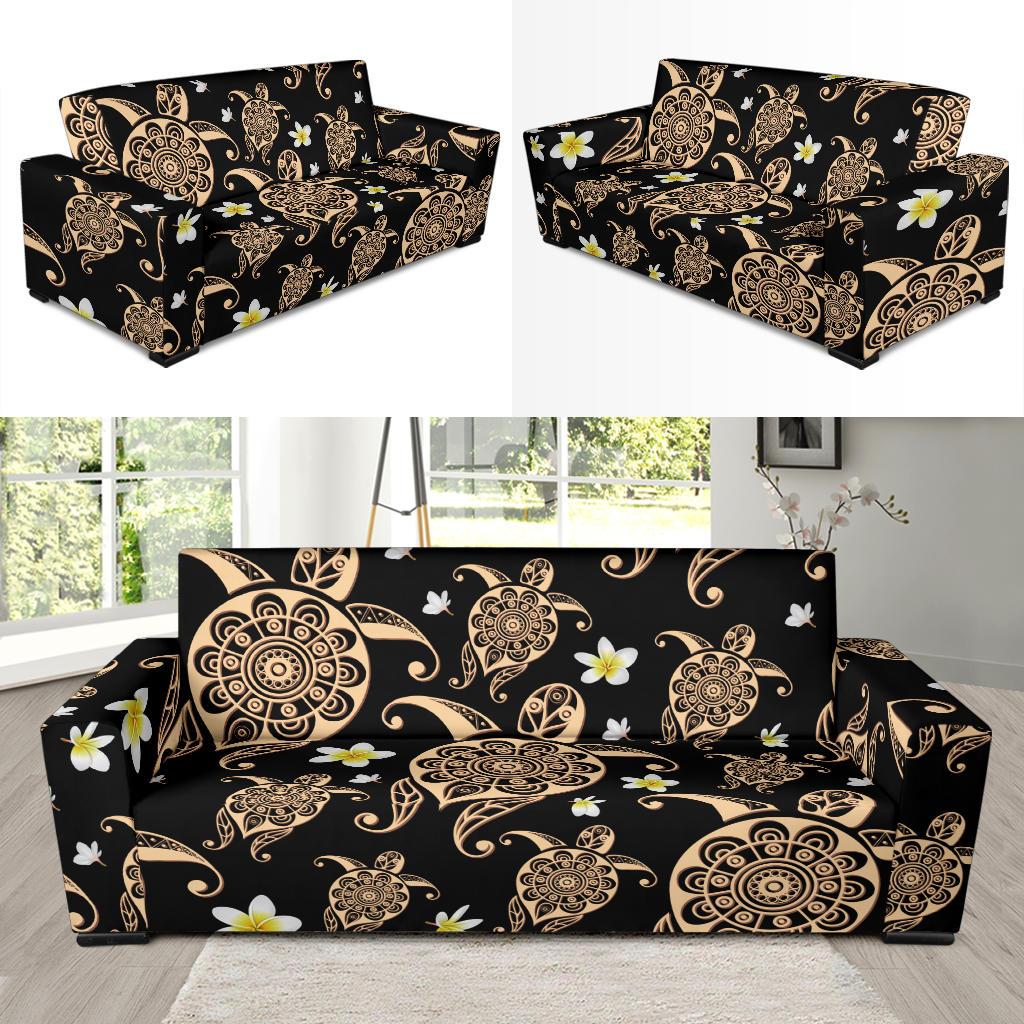 Turtle Polynesian Tribal Hawaiian Sofa Slipcover-JORJUNE.COM
