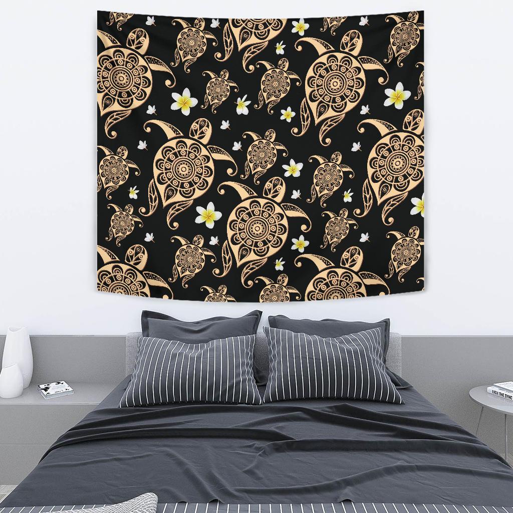 Turtle Polynesian Tribal Hawaiian Tapestry