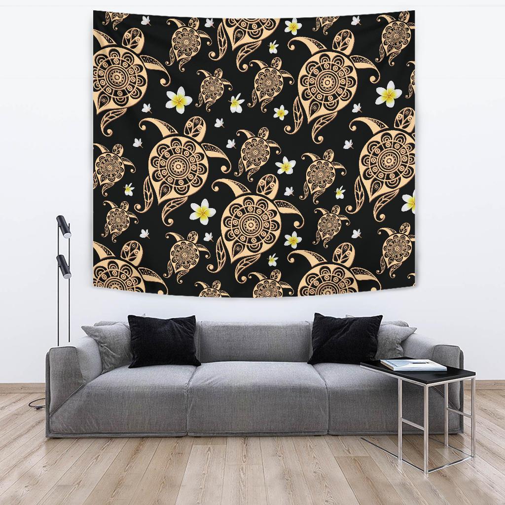 Turtle Polynesian Tribal Hawaiian Tapestry