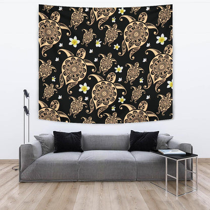 Turtle Polynesian Tribal Hawaiian Tapestry