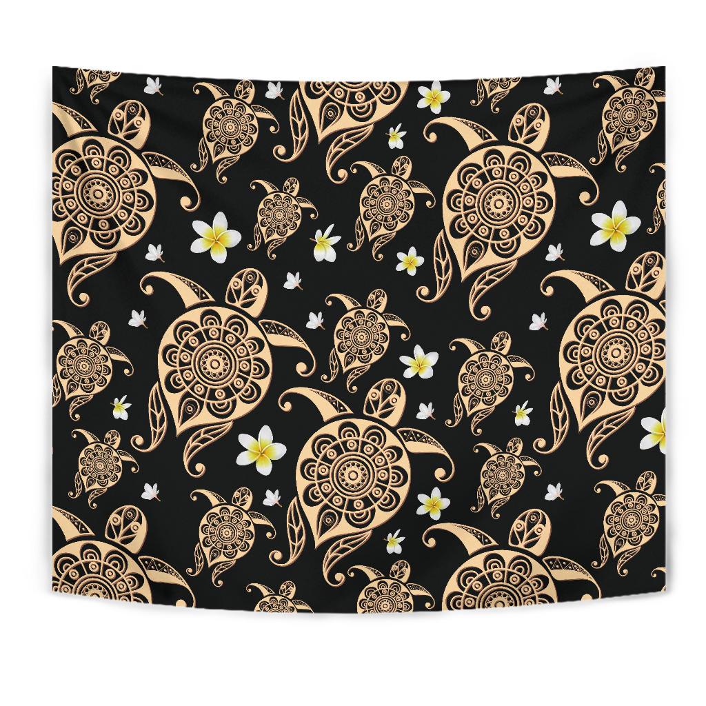 Turtle Polynesian Tribal Hawaiian Tapestry