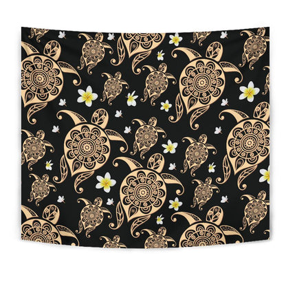 Turtle Polynesian Tribal Hawaiian Tapestry