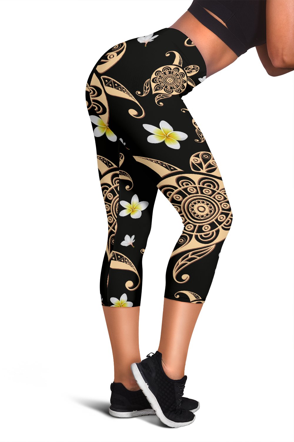 Turtle Polynesian Tribal Hawaiian Women Capris