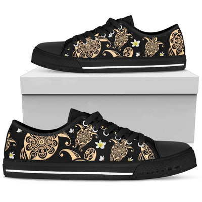 Turtle Polynesian Tribal Hawaiian Women Low Top Shoes