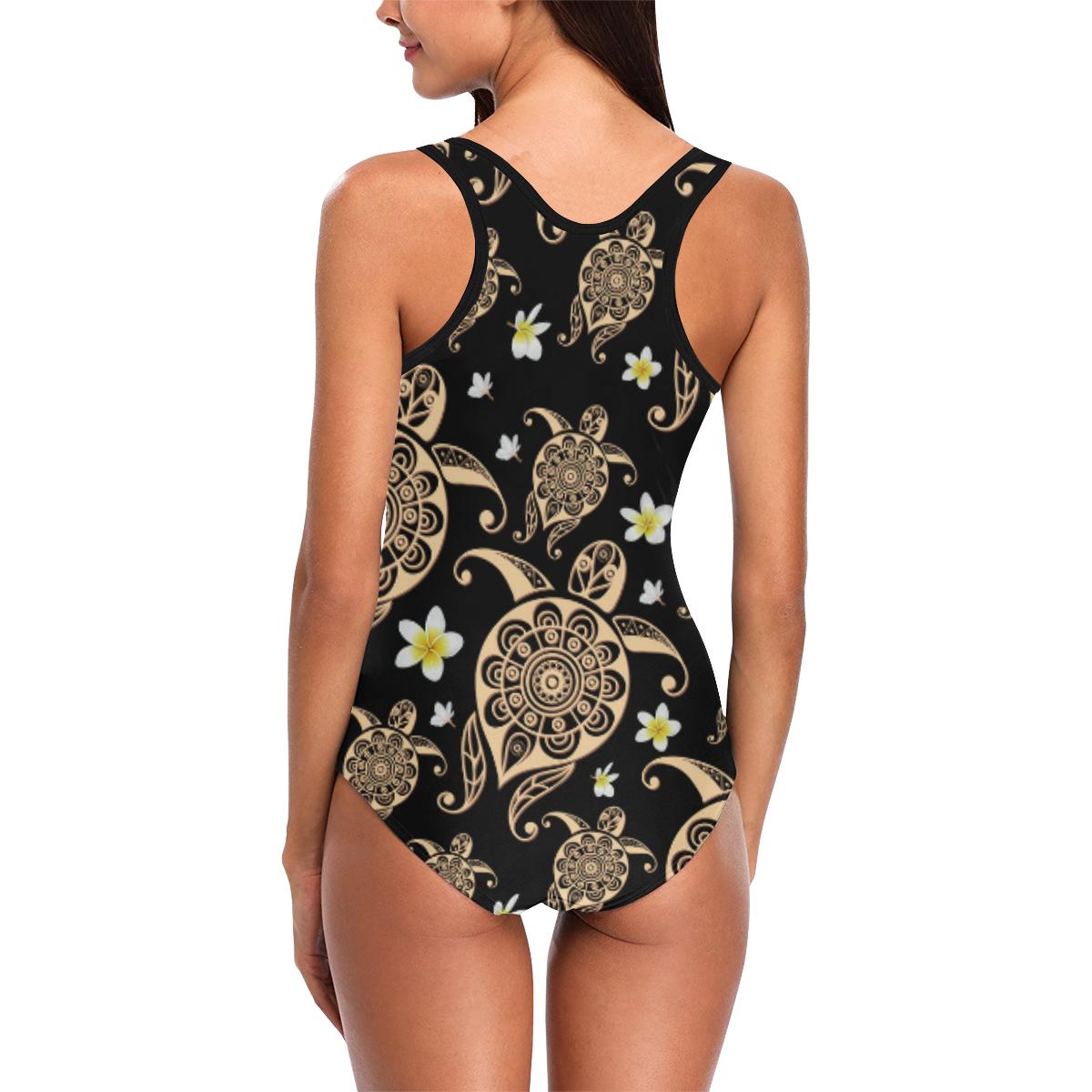 Turtle Polynesian Tribal Hawaiian Women One Piece Swimsuit