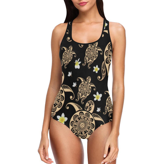 Turtle Polynesian Tribal Hawaiian Women One Piece Swimsuit