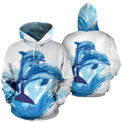 Two Dolphin All Over Print Hoodie