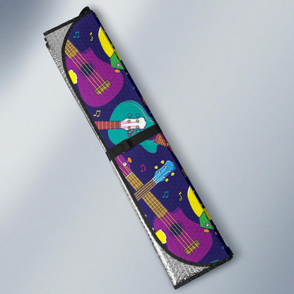 Ukulele Pattern Print Design 02 Car Sun Shades-JORJUNE.COM