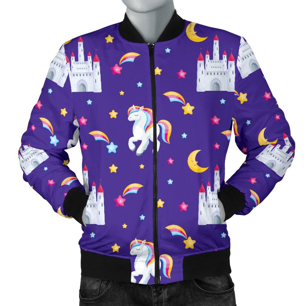 Unicorn Castle Men Casual Bomber Jacket