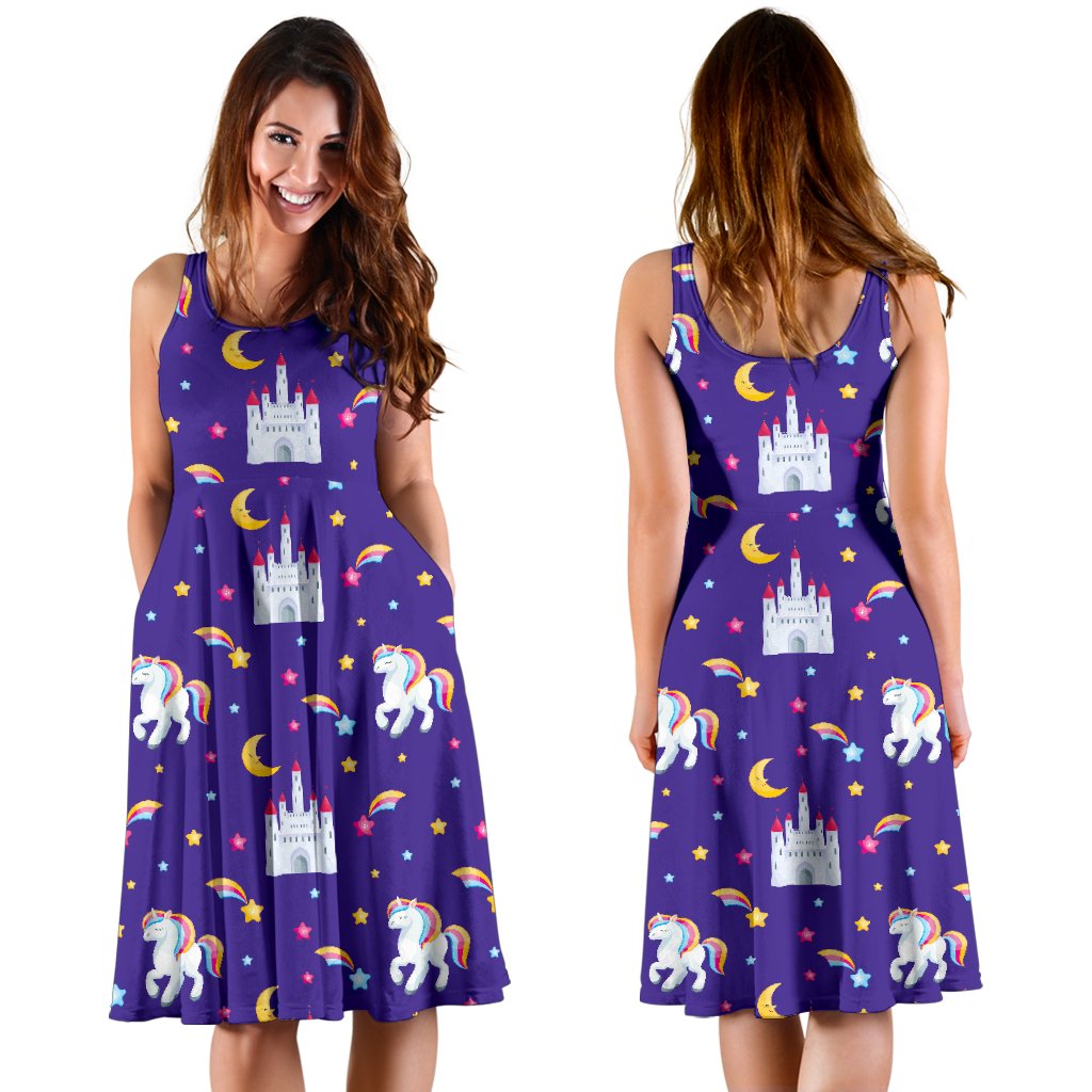 Unicorn Castle Sleeveless Mini Dress