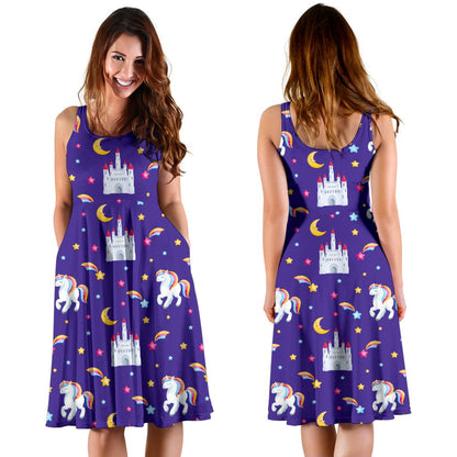 Unicorn Castle Sleeveless Mini Dress