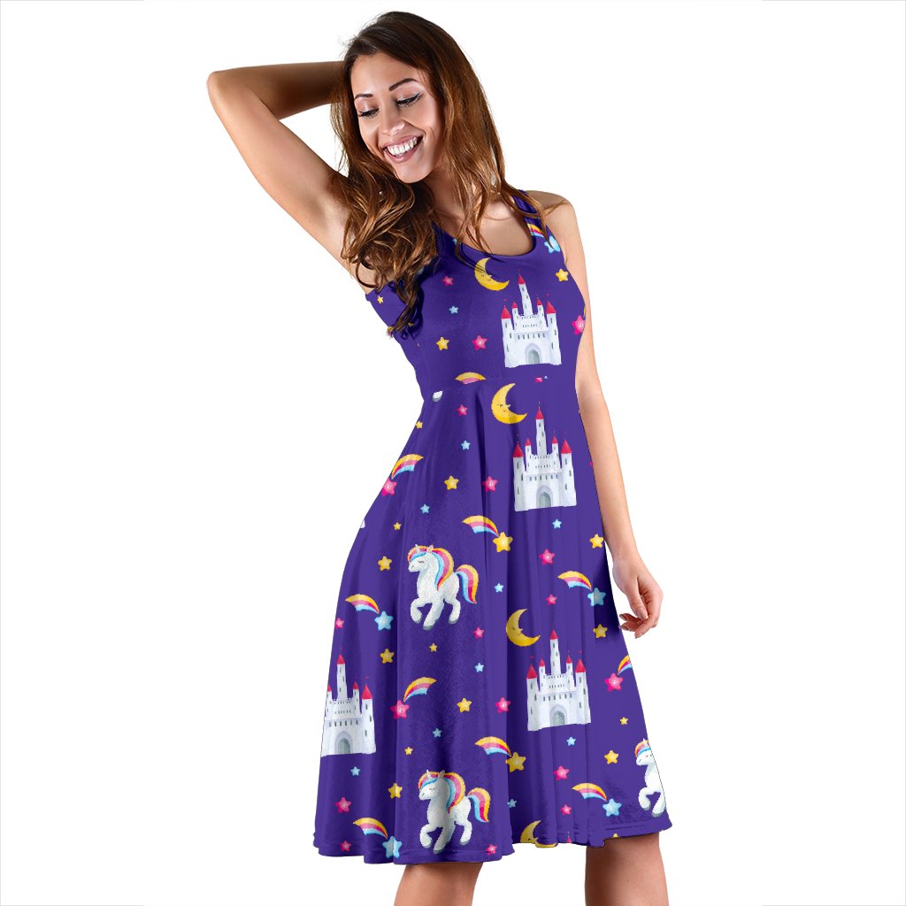 Unicorn Castle Sleeveless Mini Dress