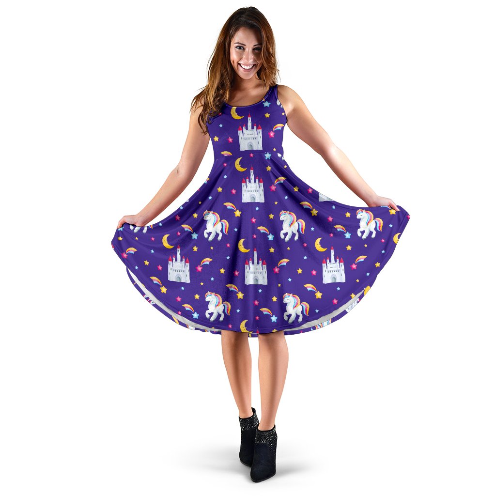 Unicorn Castle Sleeveless Mini Dress