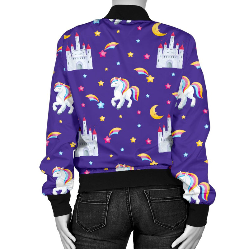 Unicorn Castle Women Casual Bomber Jacket