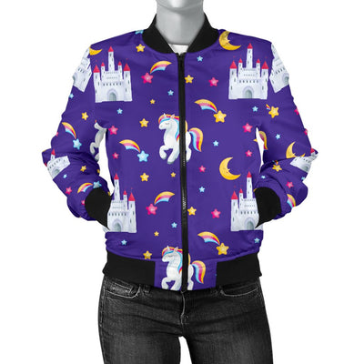 Unicorn Castle Women Casual Bomber Jacket