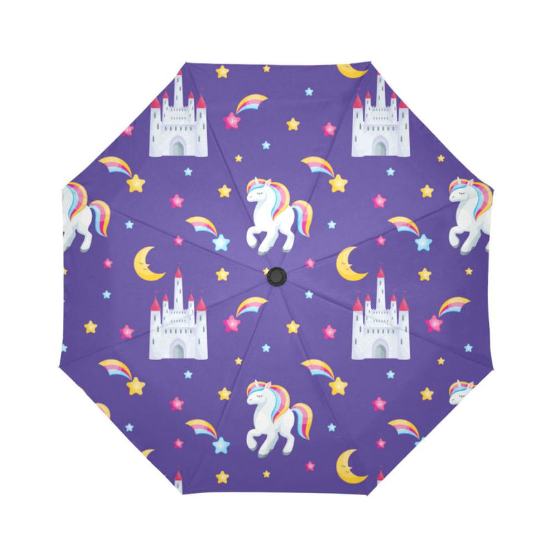 Unicorn Casttle Automatic Foldable Umbrella