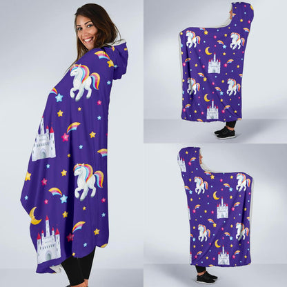 Unicorn Casttle Hooded Blanket-JORJUNE.COM