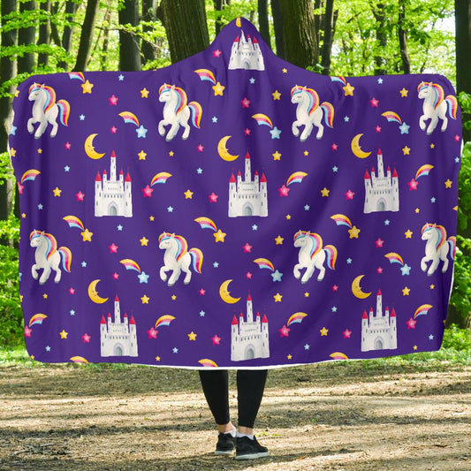 Unicorn Casttle Hooded Blanket-JORJUNE.COM