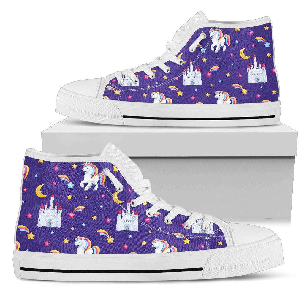 Unicorn Casttle Men High Top Shoes