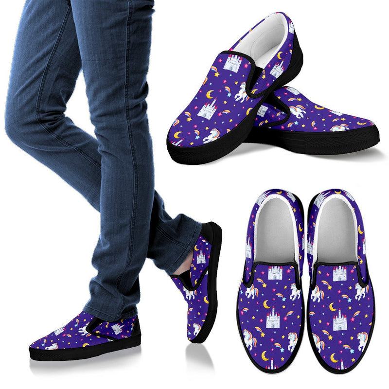 Unicorn Casttle Men Slip On Shoes