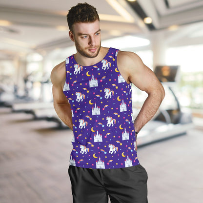 Unicorn Casttle Men Tank Top