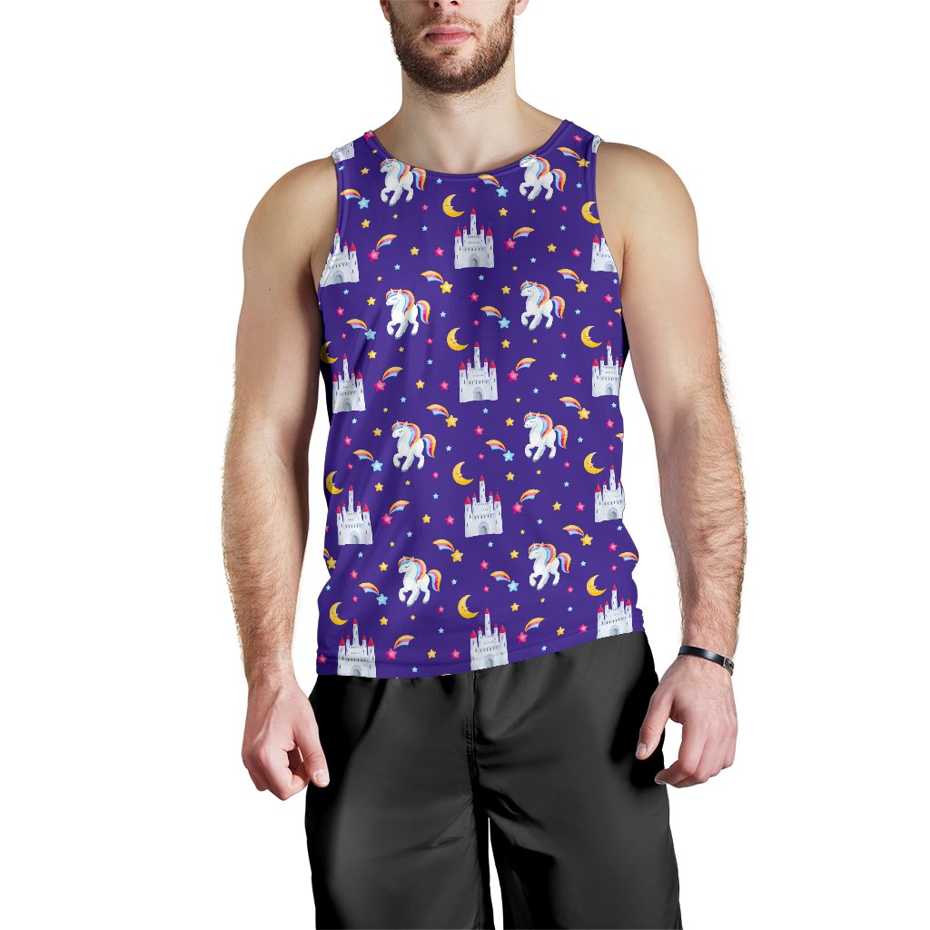 Unicorn Casttle Men Tank Top