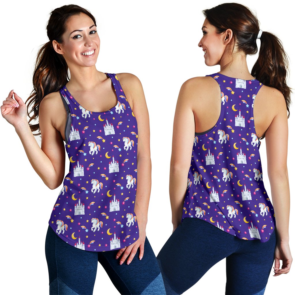 Unicorn Casttle Women Racerback Tank Top