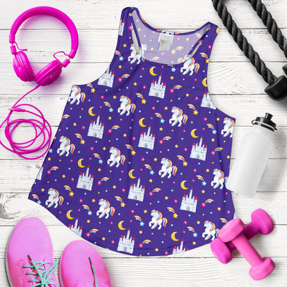 Unicorn Casttle Women Racerback Tank Top