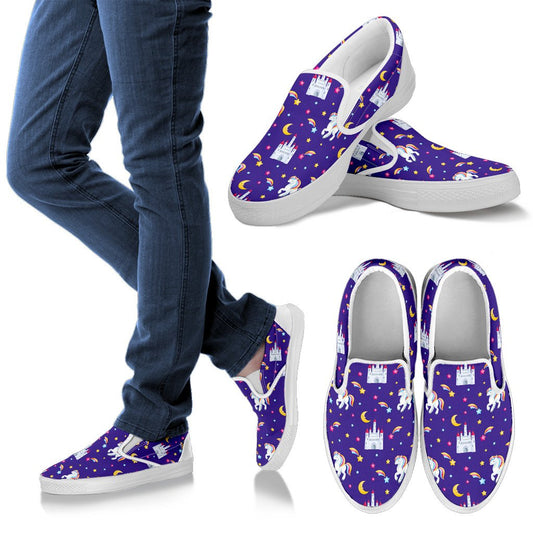 Unicorn Casttle Women Slip On Shoes