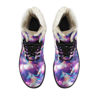 Unicorn Dream Faux Fur Leather Boots