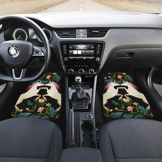 Unicorn in Floral Car Floor Mats