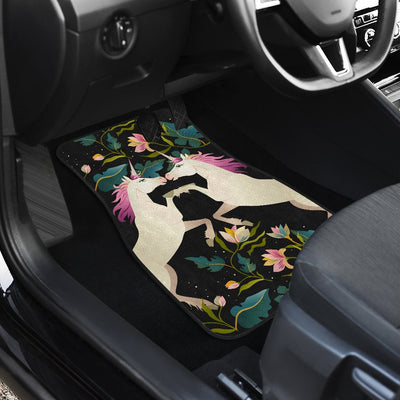 Unicorn in Floral Car Floor Mats