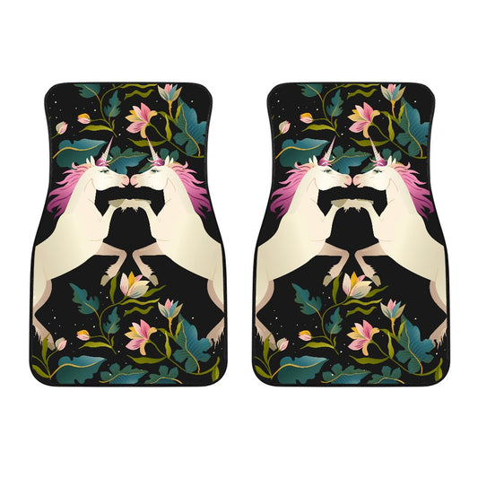 Unicorn in Floral Car Floor Mats