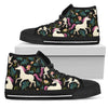 Unicorn in Floral Men High Top Canvas Shoes