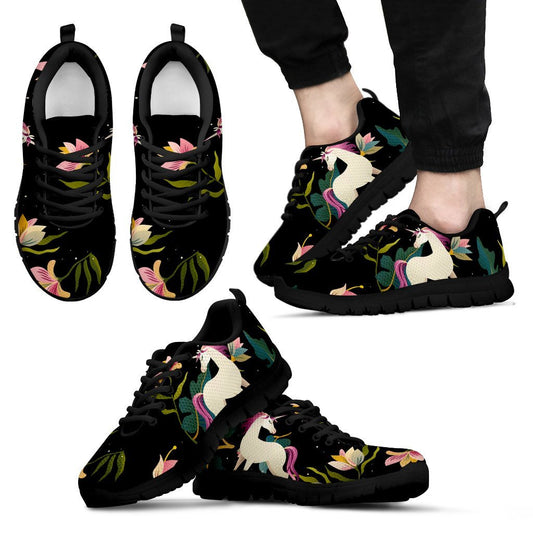 Unicorn in Floral Men Sneakers