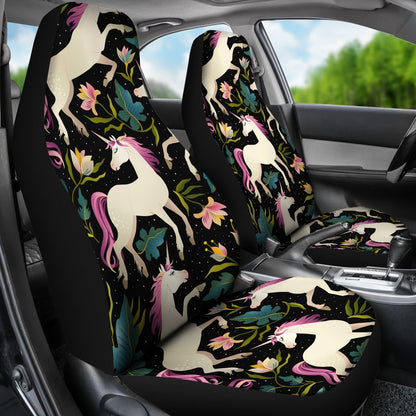 Unicorn in Floral Universal Fit Car Seat Covers