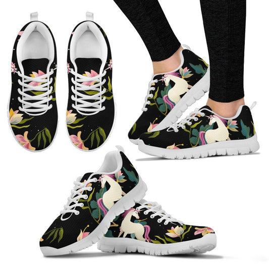 Unicorn in Floral Women Sneakers