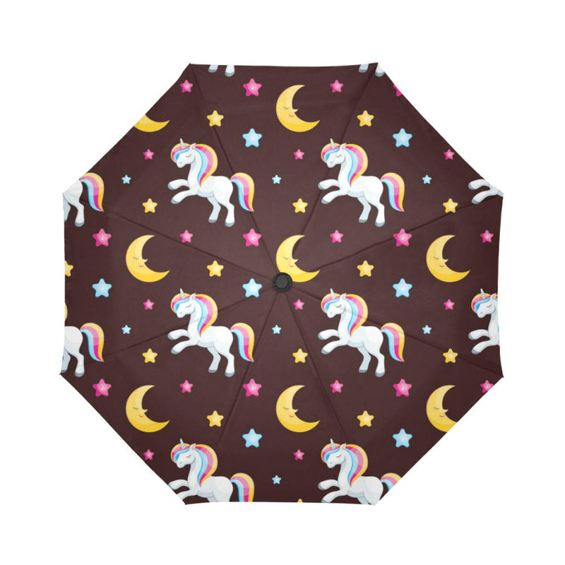 Unicorn Moon Star Automatic Foldable Umbrella