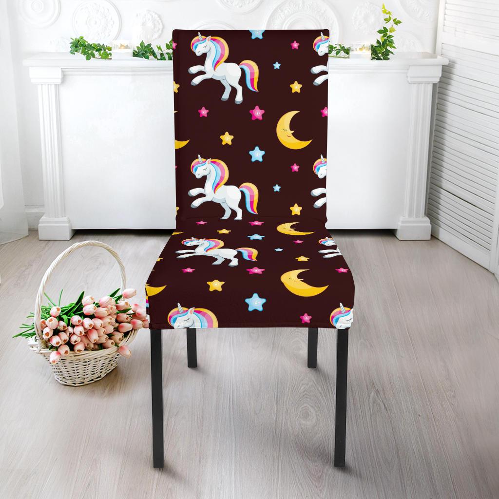 Unicorn Moon Star Dining Chair Slipcover-JORJUNE.COM