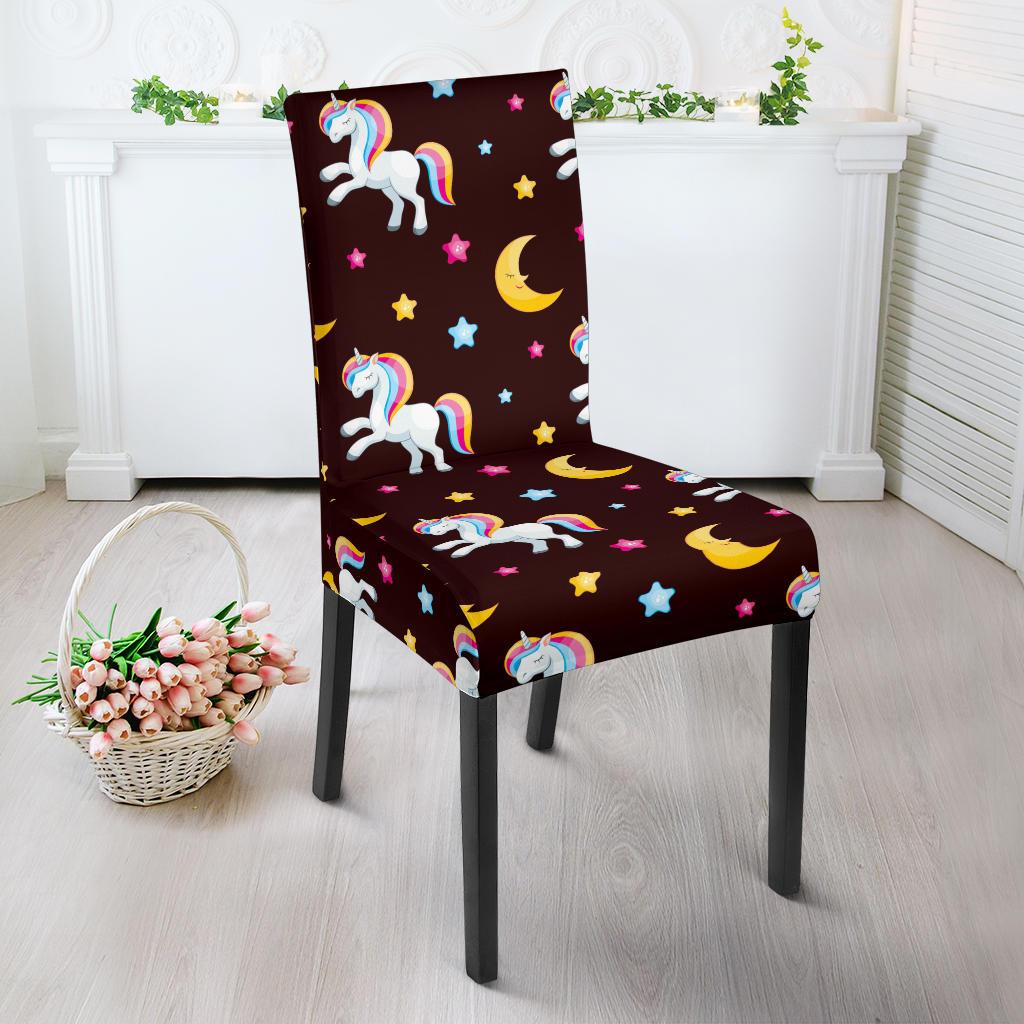 Unicorn Moon Star Dining Chair Slipcover-JORJUNE.COM