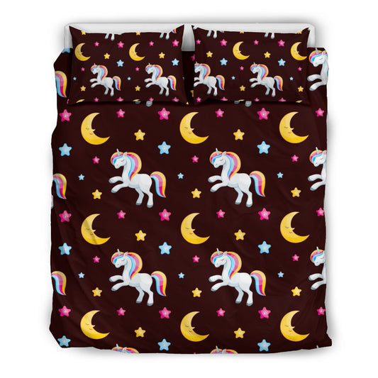 Unicorn Moon Star Duvet Cover Bedding Set
