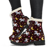 Unicorn Moon Star Faux Fur Leather Boots