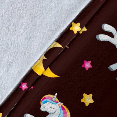 Unicorn Moon Star Fleece Blanket