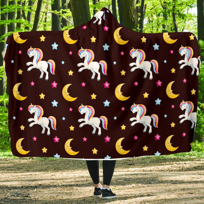 Unicorn Moon Star Hooded Blanket-JORJUNE.COM