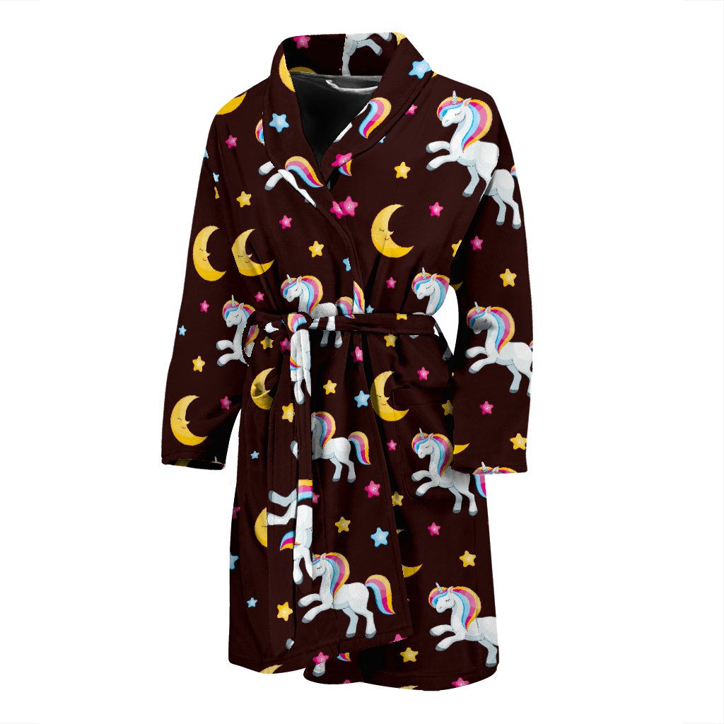 Unicorn Moon Star Men Bath Robe