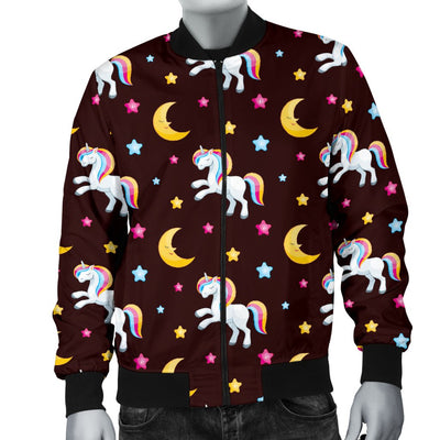 Unicorn Moon Star Men Casual Bomber Jacket