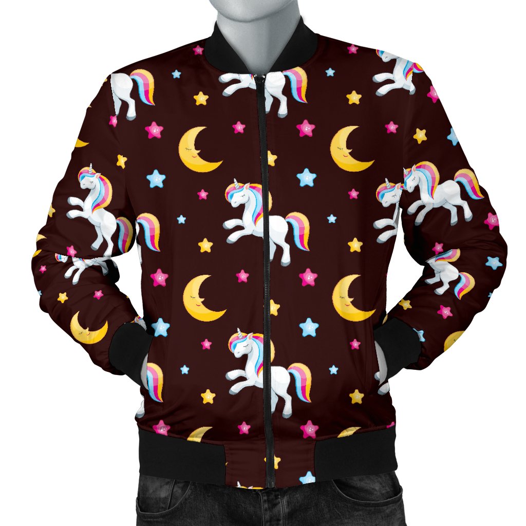 Unicorn Moon Star Men Casual Bomber Jacket