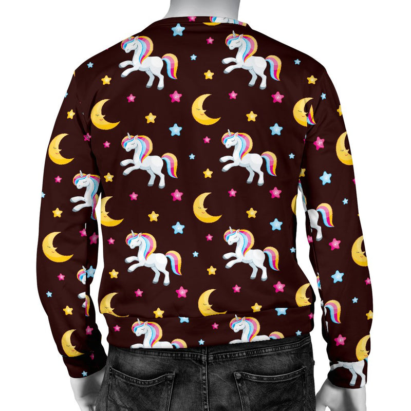 Unicorn Moon Star Men Crewneck Sweatshirt